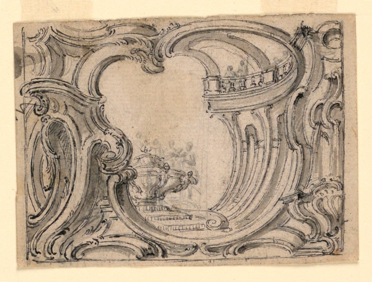 Ontwerp voor een Ornamentpaneel door Juste Aurèle Meissonnier