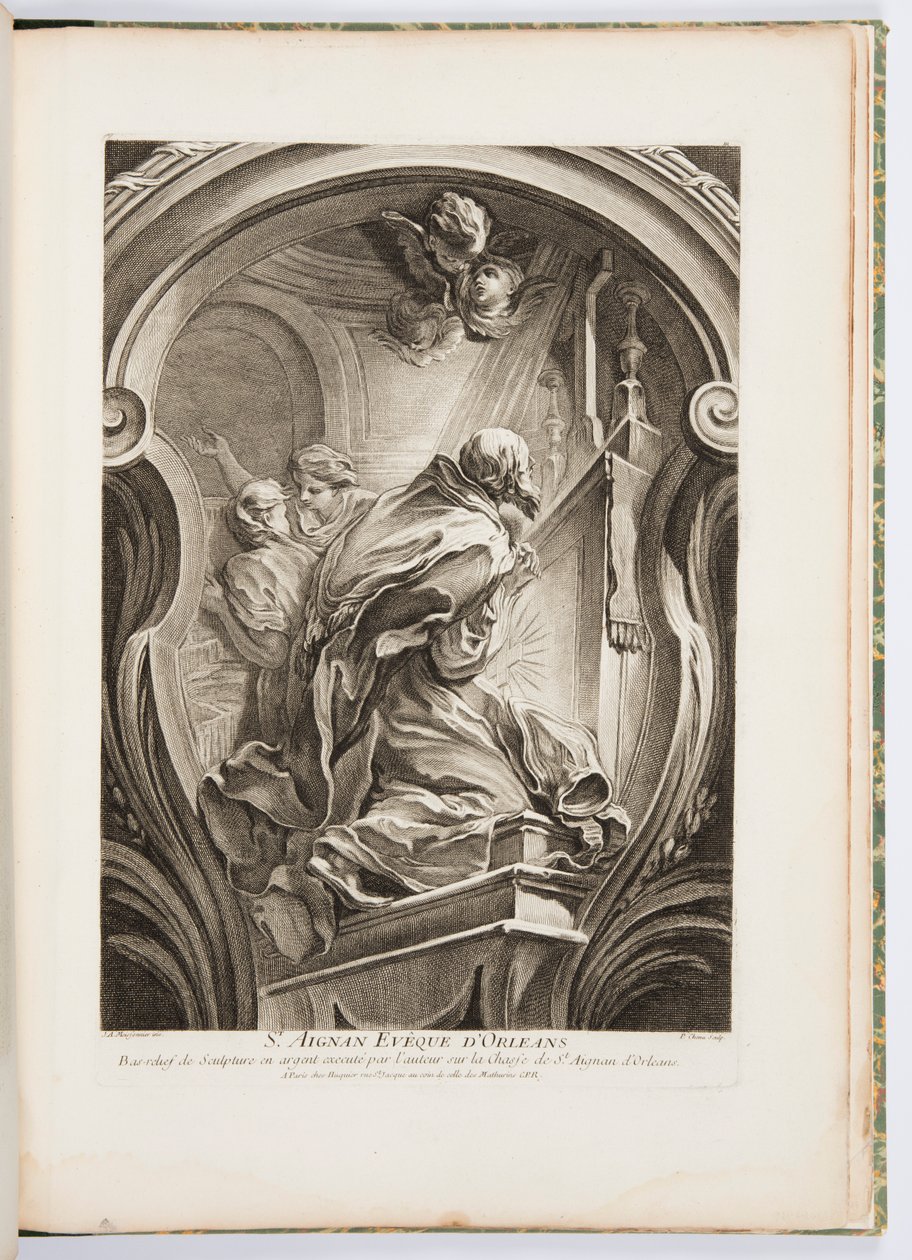St. Aignan Bisschop van Orleans, plaat 111, in Oeuvres de Juste-Aurèle Meissonnier (Werken van Juste-Aurèle Meissonnier) door Juste Aurèle Meissonnier