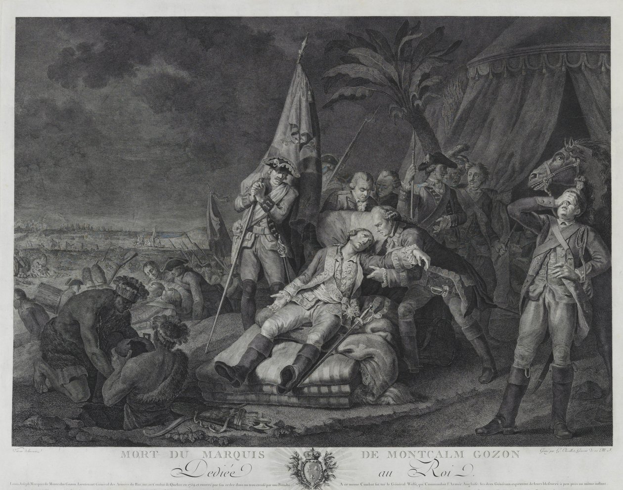 Dood van de Markies de Montcalm Gozon door Juste Chevillet