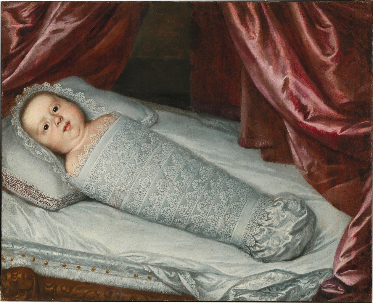 Portret van de baby Cosimo III de’ Medici in doeken door Justus Sustermans