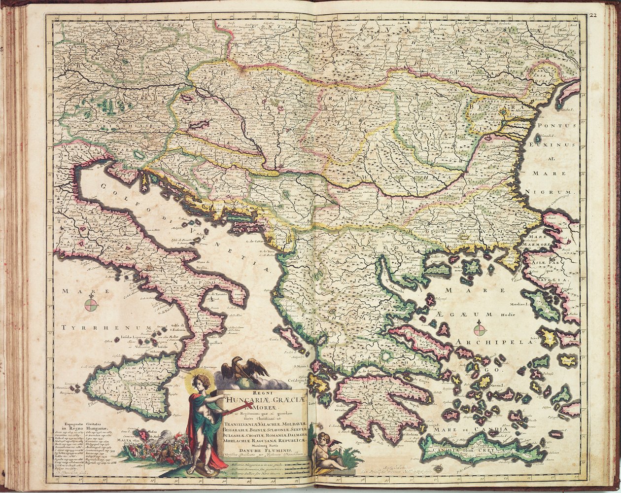 Atlas van Justus Danckers: Hongarije en Griekenland, ca. 1688 door Justus Danckertsz