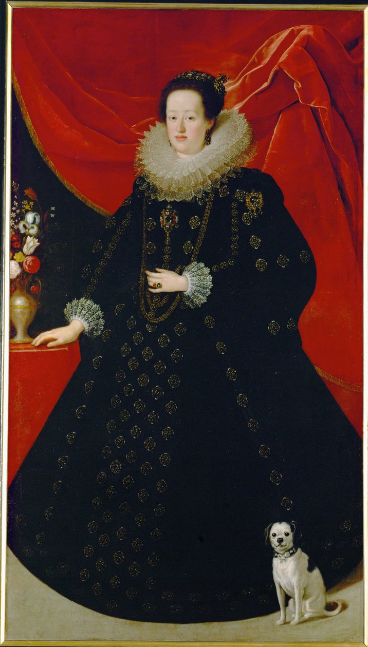 Eleonora Gonzaga, vrouw van keizer Ferdinand III ... (schilderij op doek) door Justus Sustermans