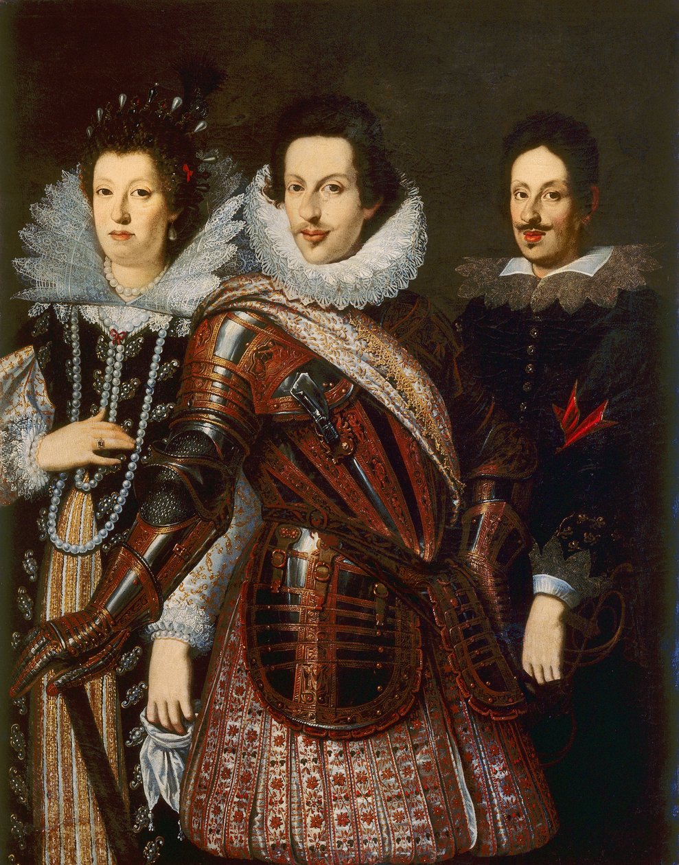 Portret van Marie Madeleine van Oostenrijk, Cosimo II en Ferdinand II de Medici, ca. 1640 door Justus Sustermans