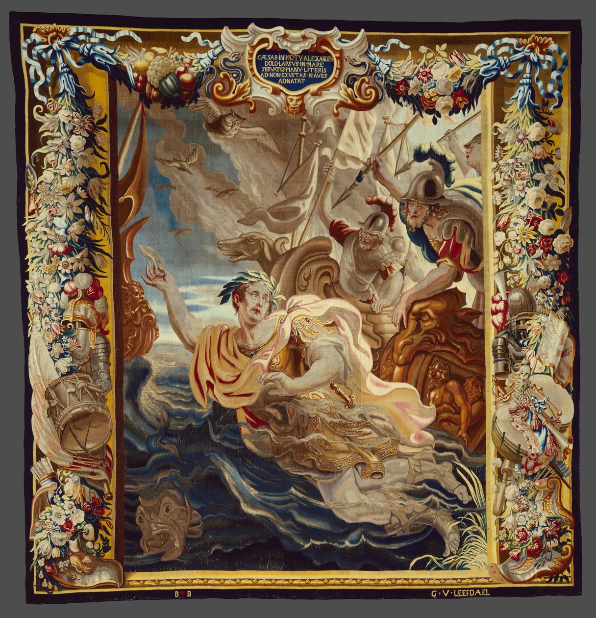 Caesar gooit zichzelf in zee uit Het verhaal van Caesar en Cleopatra door Justus van Egmont