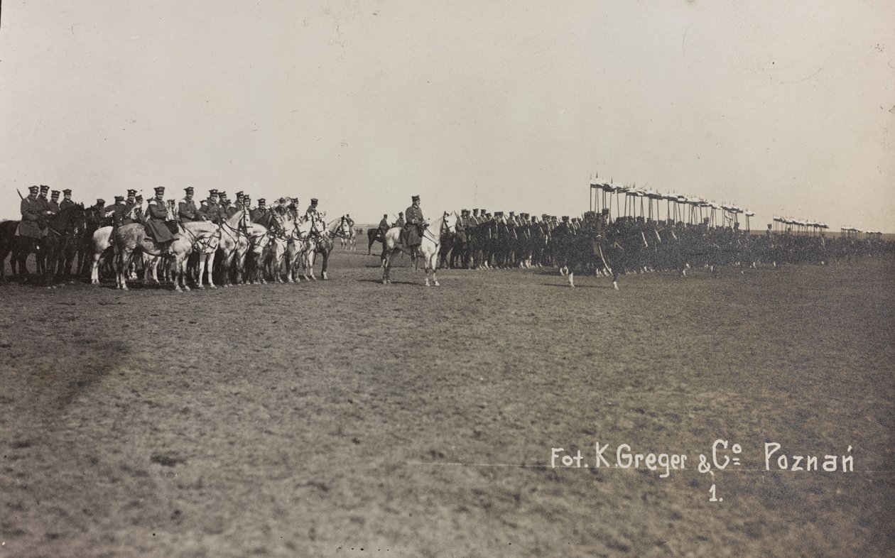 Album "Jack Bosio - Oorlogscampagne 1917-1920": Militaire missie in Polen (Warschau - Posen) maart-april 1919, een paardenbatterij in Posen (Poznan), 03-04/1919 door K. Greger