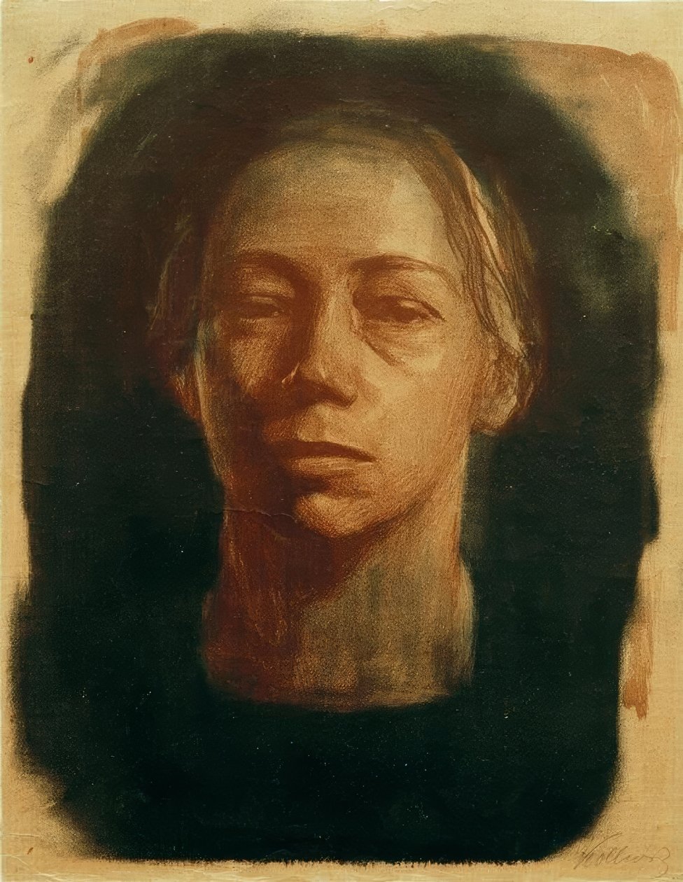 Zelfportret en face door Käthe Kollwitz