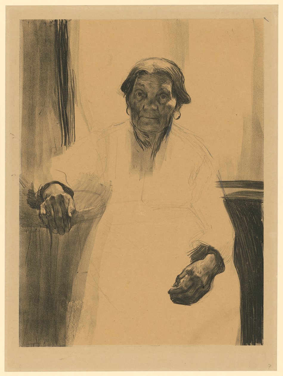 Oude vrouw bij het raam (1e versie) door Käthe Kollwitz