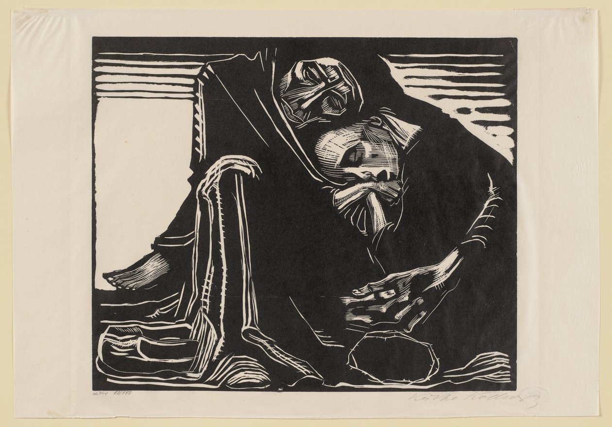 Definitieve derde versie. Voor het prentenboek „Jahrbuch der Originalgraphik“, 3e jaargang, Berlijn: Wohlgemuth  Lissner, 1921 door Käthe Kollwitz