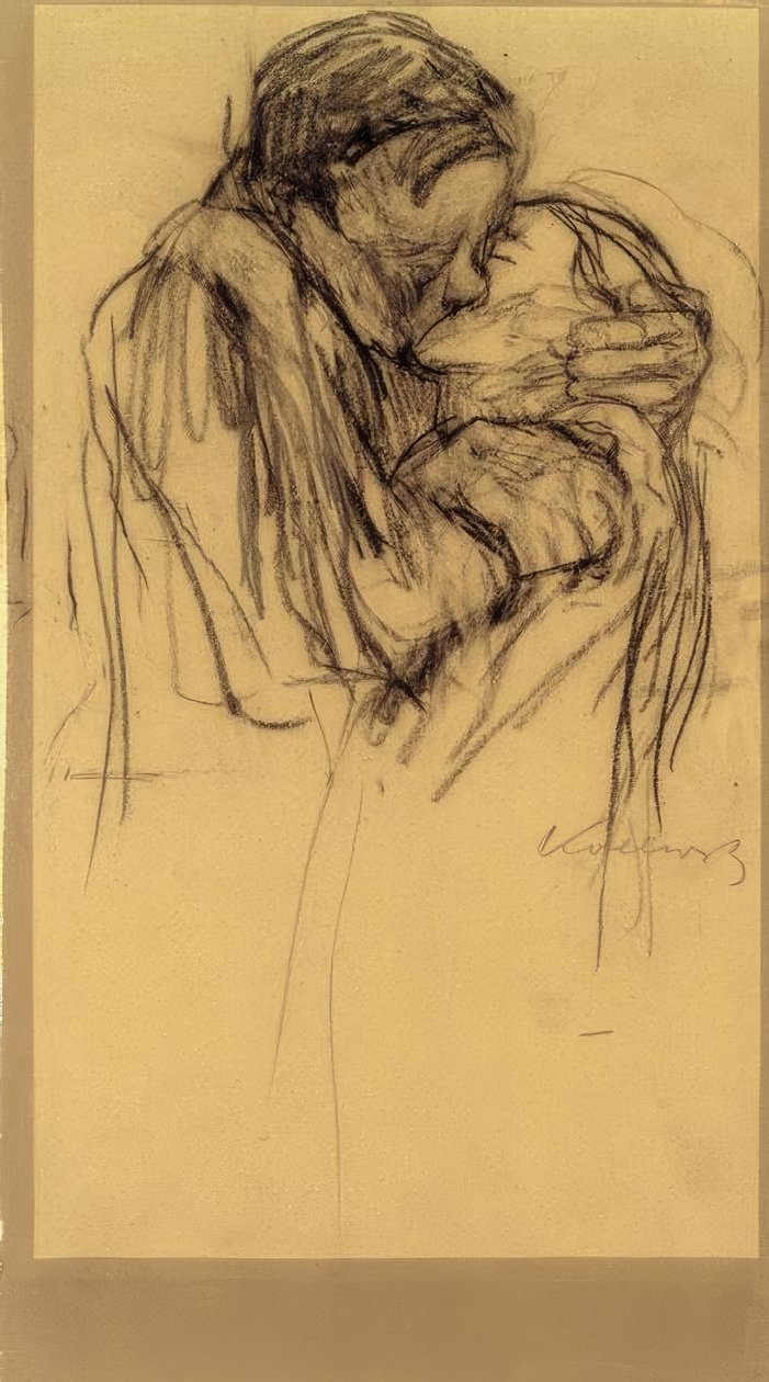 De Kus door Käthe Kollwitz