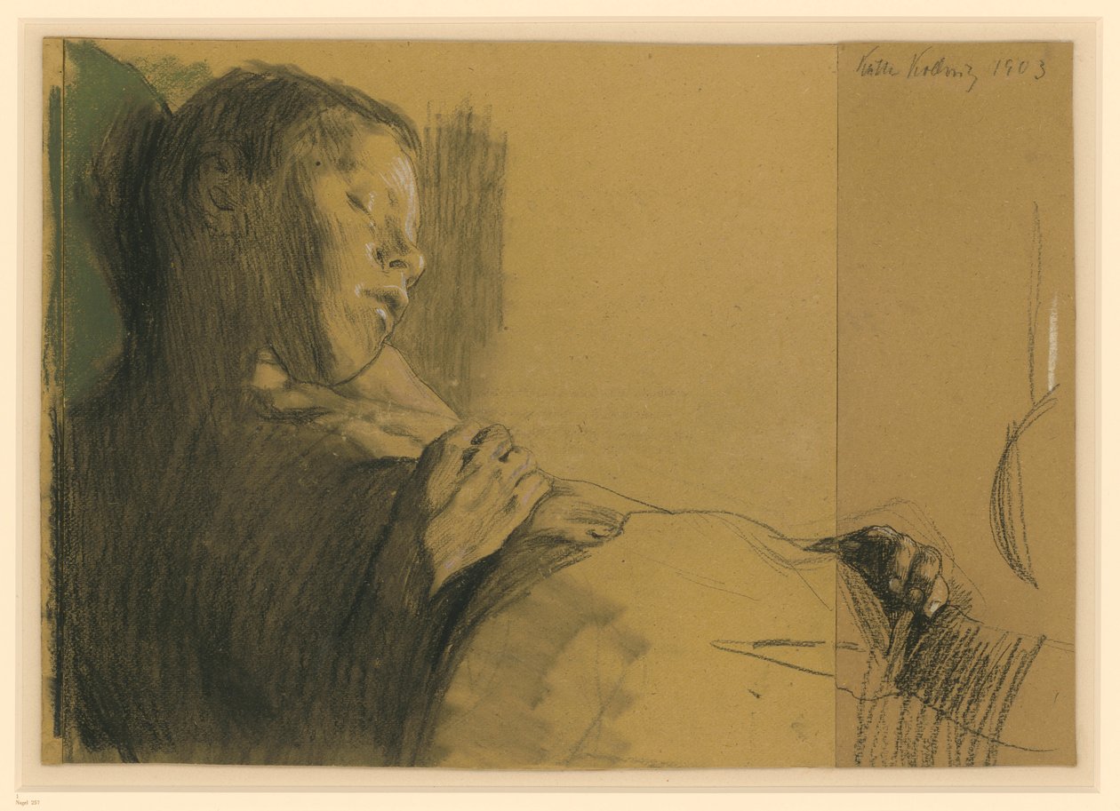 Schlafender Knabe (Das tote Kind) door Käthe Kollwitz