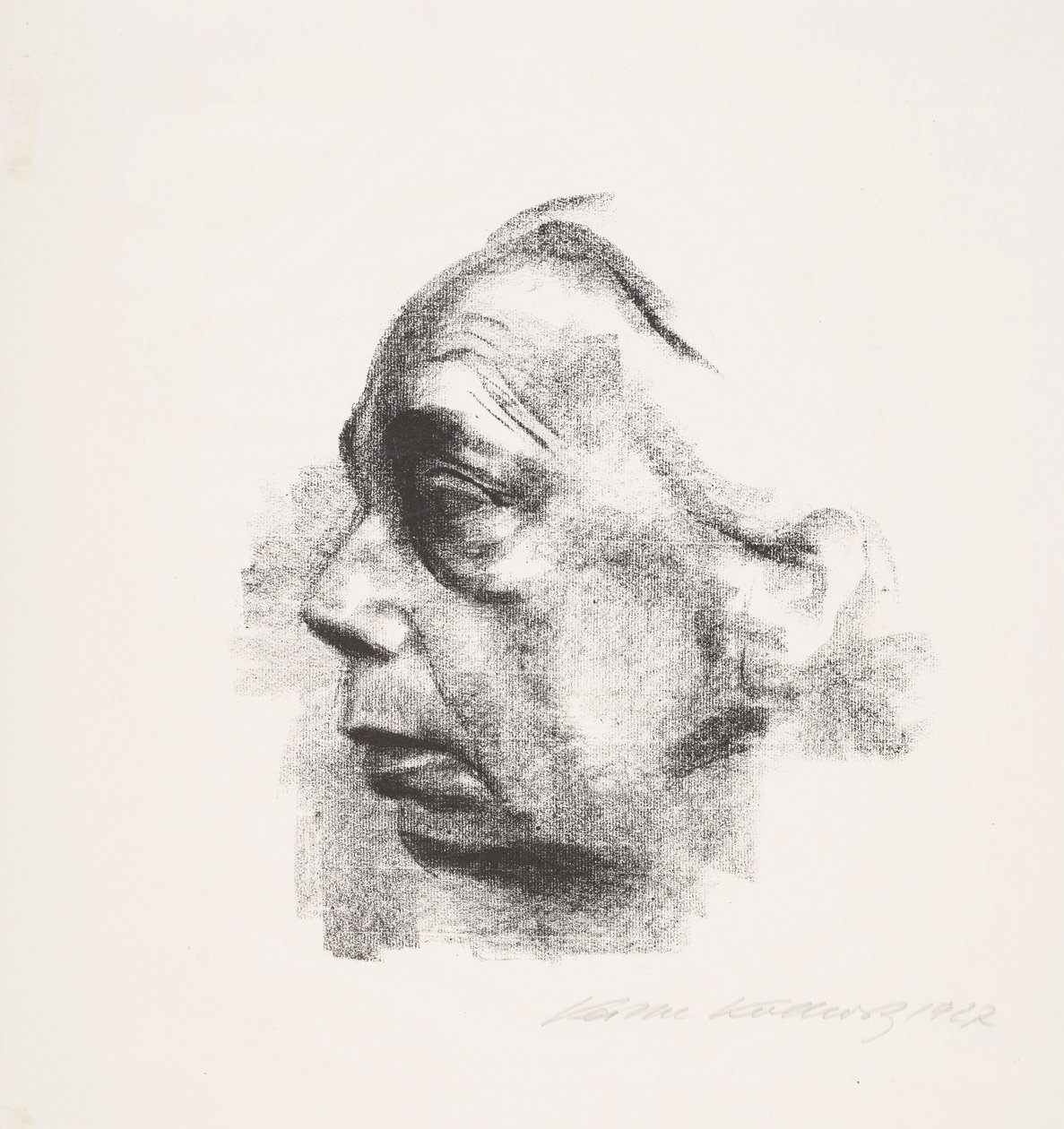 Zelfportret in profiel (Zelfportret in profiel) door Käthe Kollwitz