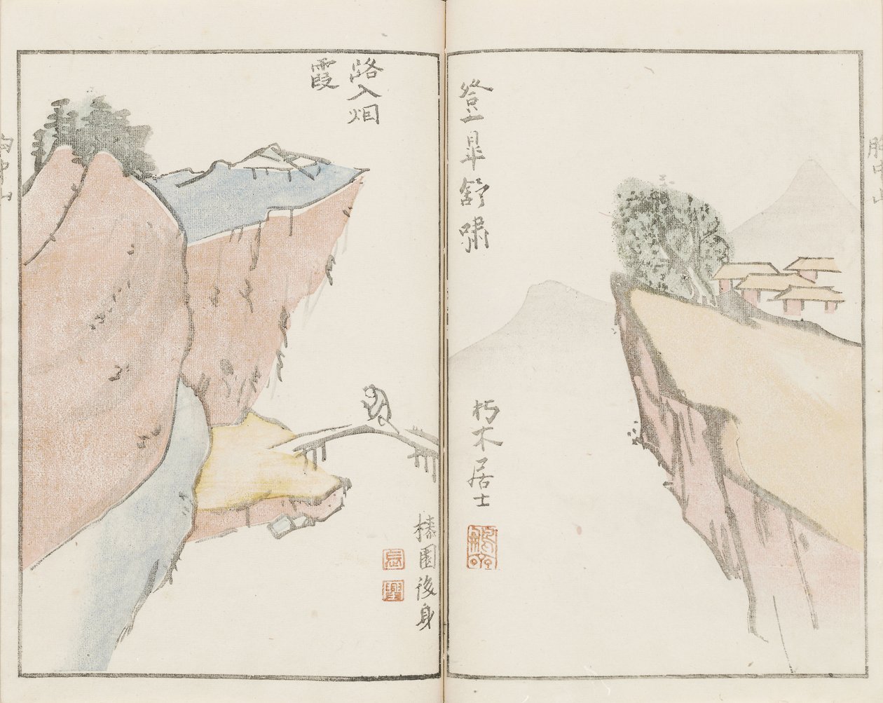Illustraties uit "Mountains of the Heart" door Kameda Bosai
