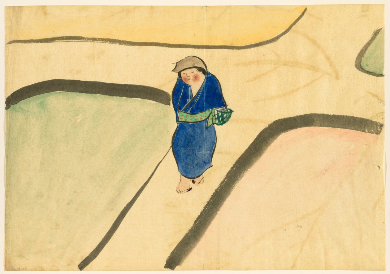 Bloemen van honderd werelden (Momoyogusa): Lenteland (Haru no tanomo) door Kamisaka Sekka