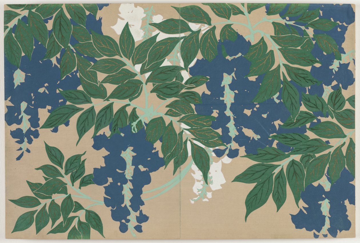 Bloemen van Honderd Werelden: Blauweregen door Kamisaka Sekka