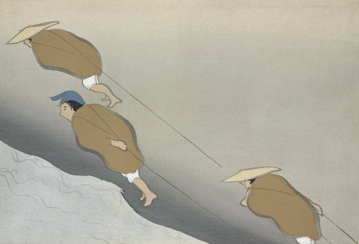 Hikifune, uit Momoyo-gusa (De wereld van dingen) Vol II, pub.1909 door Kamisaka Sekka