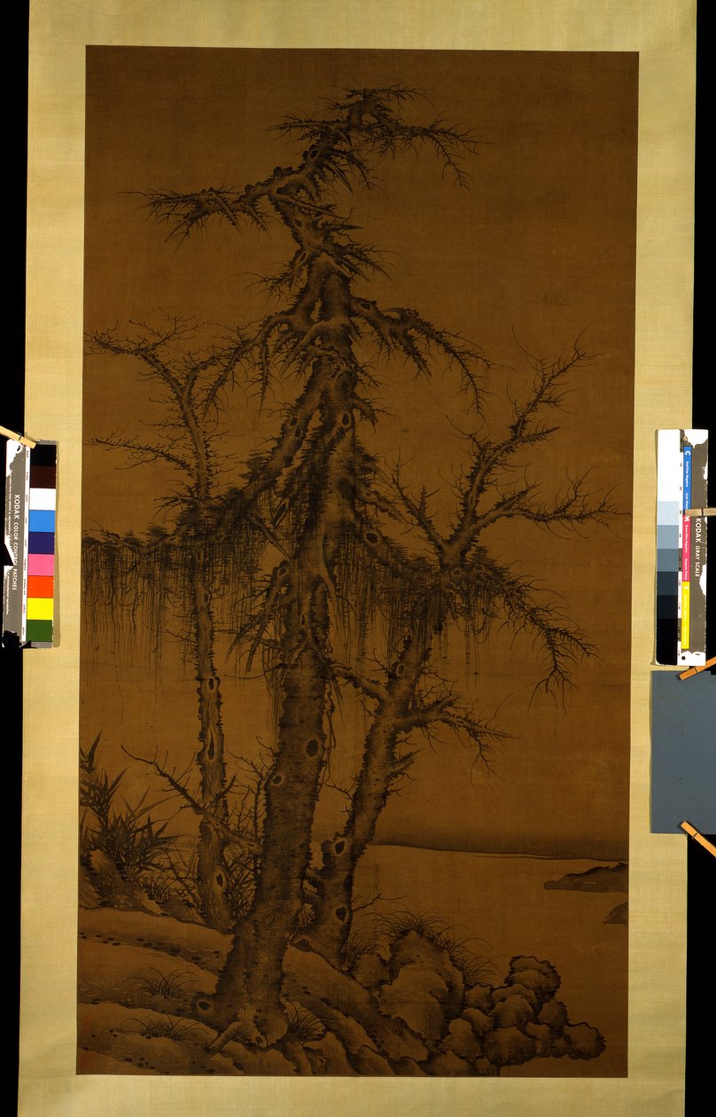 Oude Bomen, Bamboe en Rotsen, circa 1300 door Kan Li