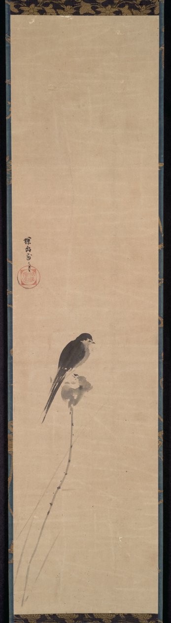 Vogel op een Lotusknop door Kanō Tan’yū