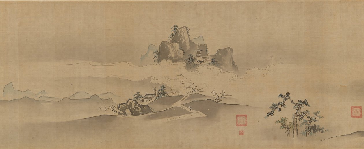 Landschap van China: Acht uitzichten van de Xiao en Xiang rivieren, 17e-18e eeuw door Kanô Yôboku Tsunenobu