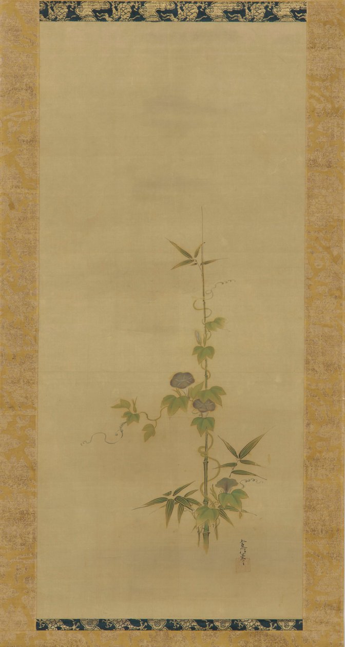 Ochtendglorie en bamboe door Kanô Yôboku Tsunenobu