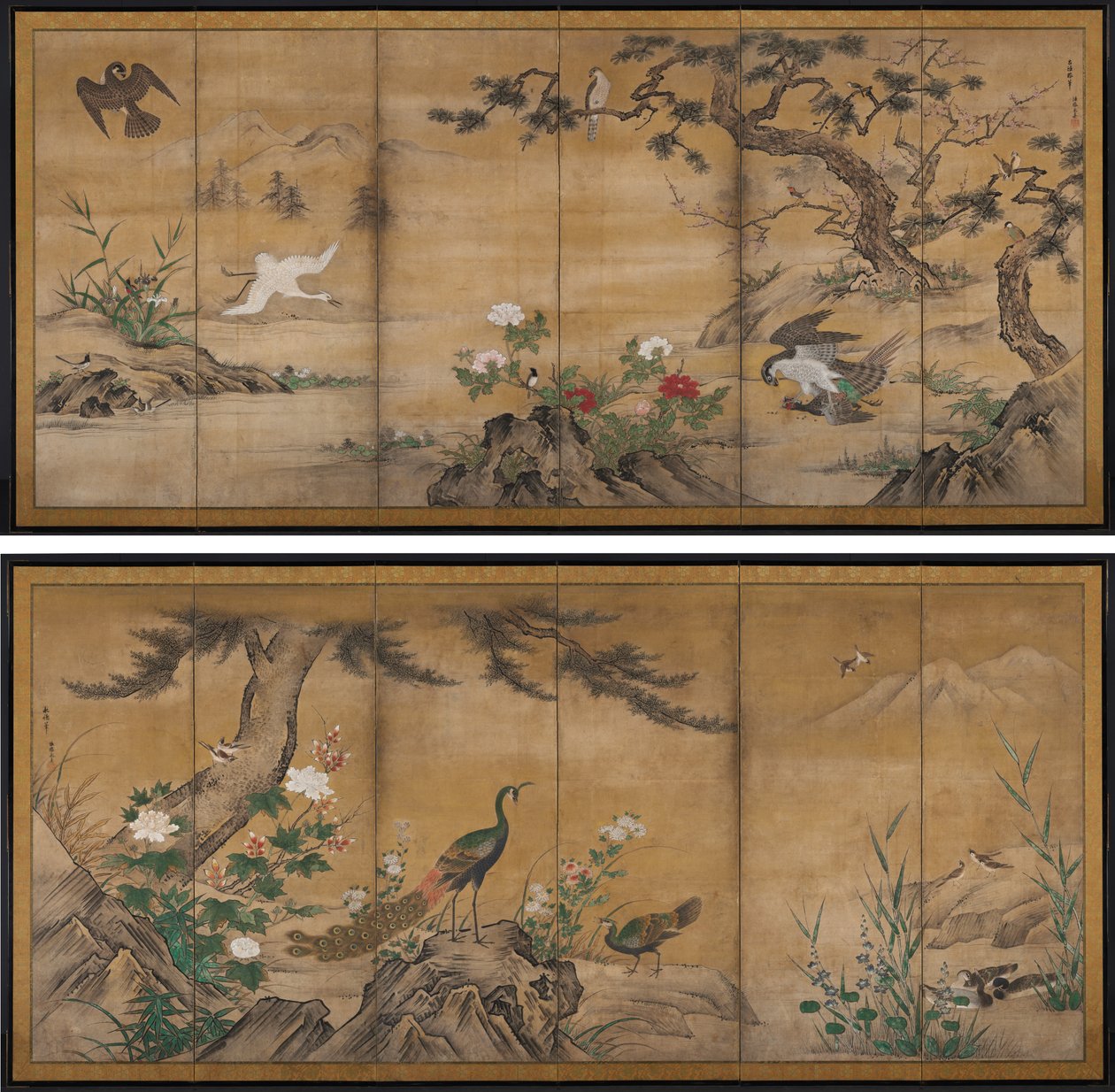 Vogels en Bloemen door Kano Mitsunobu