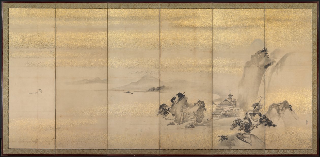 Zomer- en Winterlandschappen (een van een paar) door Kano Naonobu