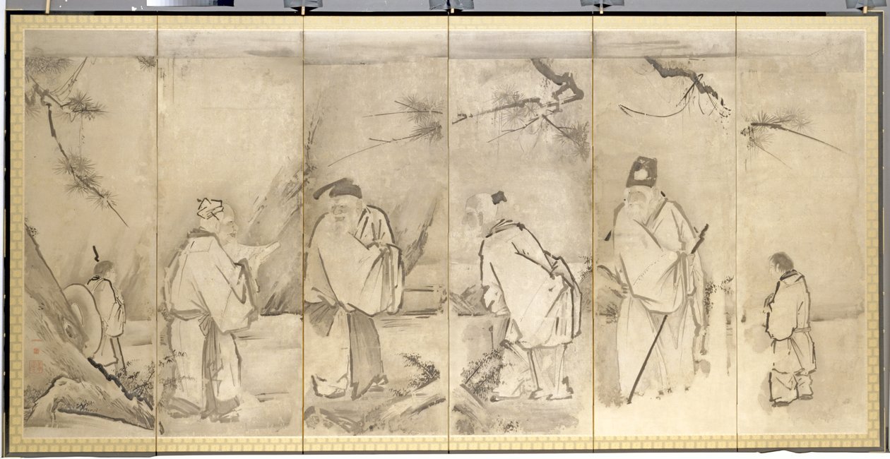 Vier Ouderen van Mt. Shang door Kanō Tan’yū