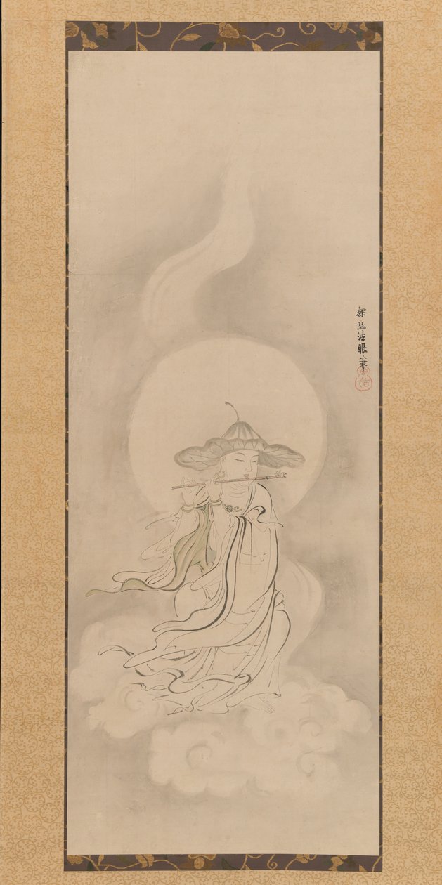 Jizo Bosatsu Speelt een Fluit, midden 17e eeuw door Kanō Tan’yū
