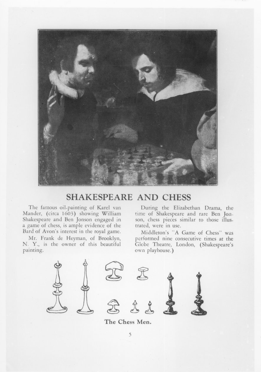 William Shakespeare (1564-1616) en Ben Jonson (1572-1637) Bezig met een Schaakspel door Karel van Mander III