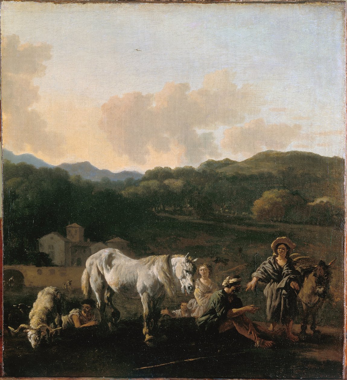 Boeren en een wit paard door Karel Dujardin