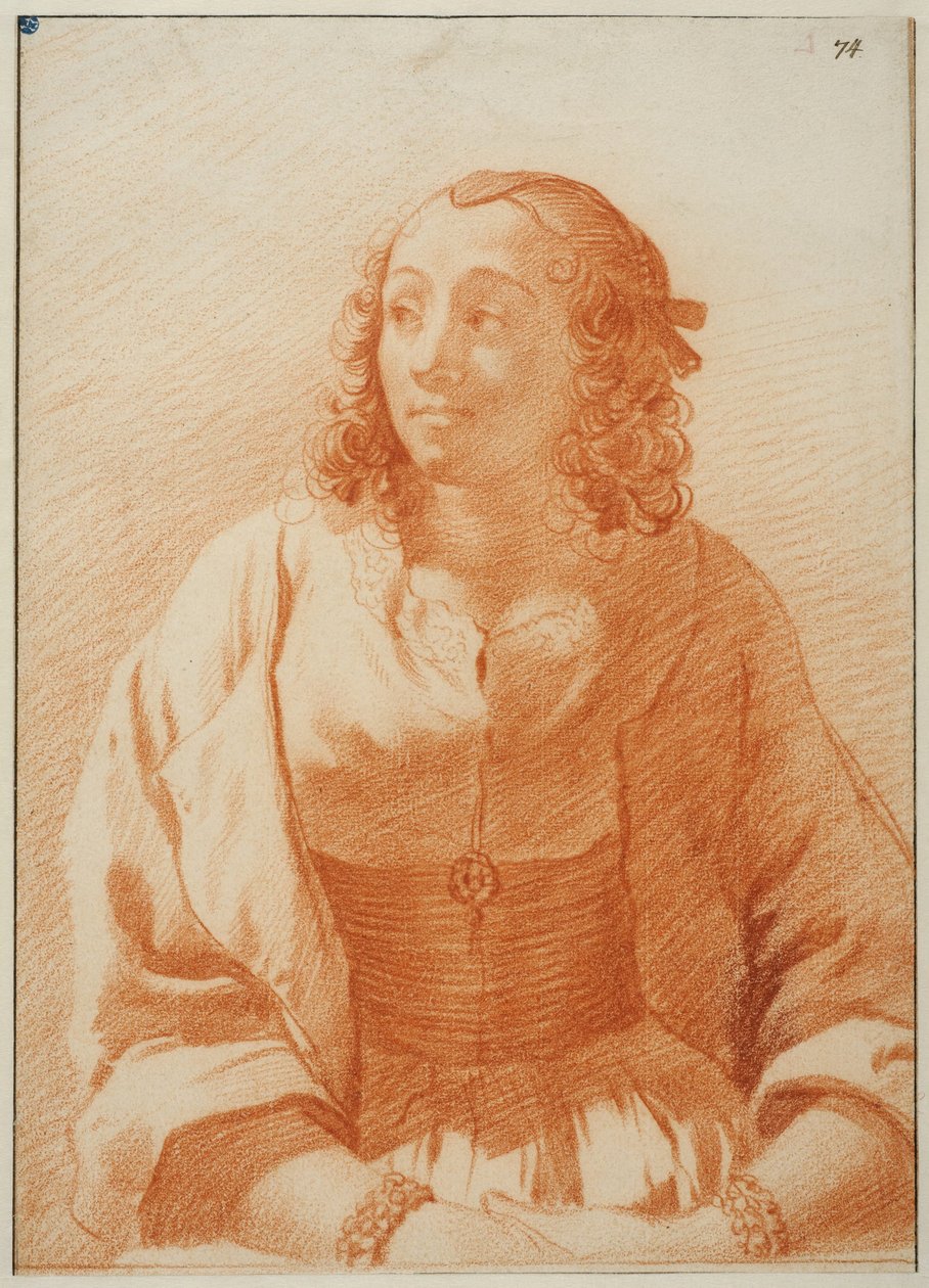 Porträt einer jungen Frau door Karel Dujardin