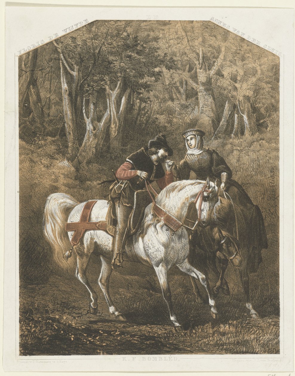 Floris V en Agnes van der Sluis, ca. 1270-1280 door Karel Frederik Bombled