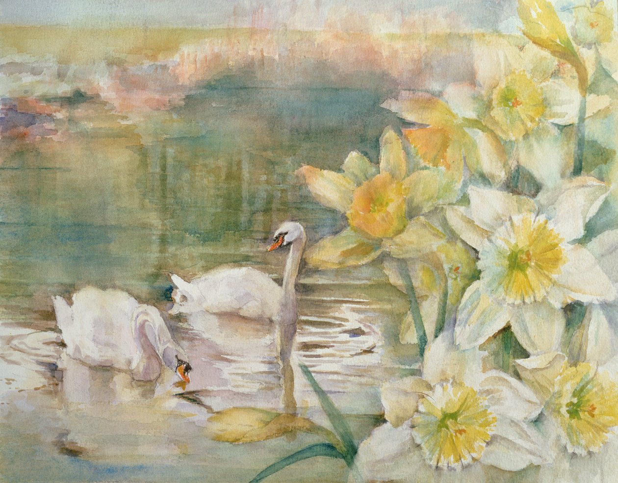 Zwanen bij Hurst door Karen Armitage