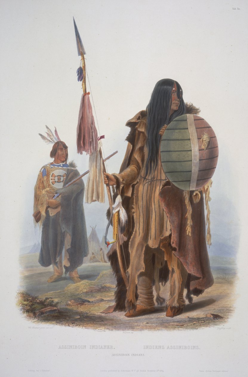 Assiniboin-indianen door Karl Bodmer