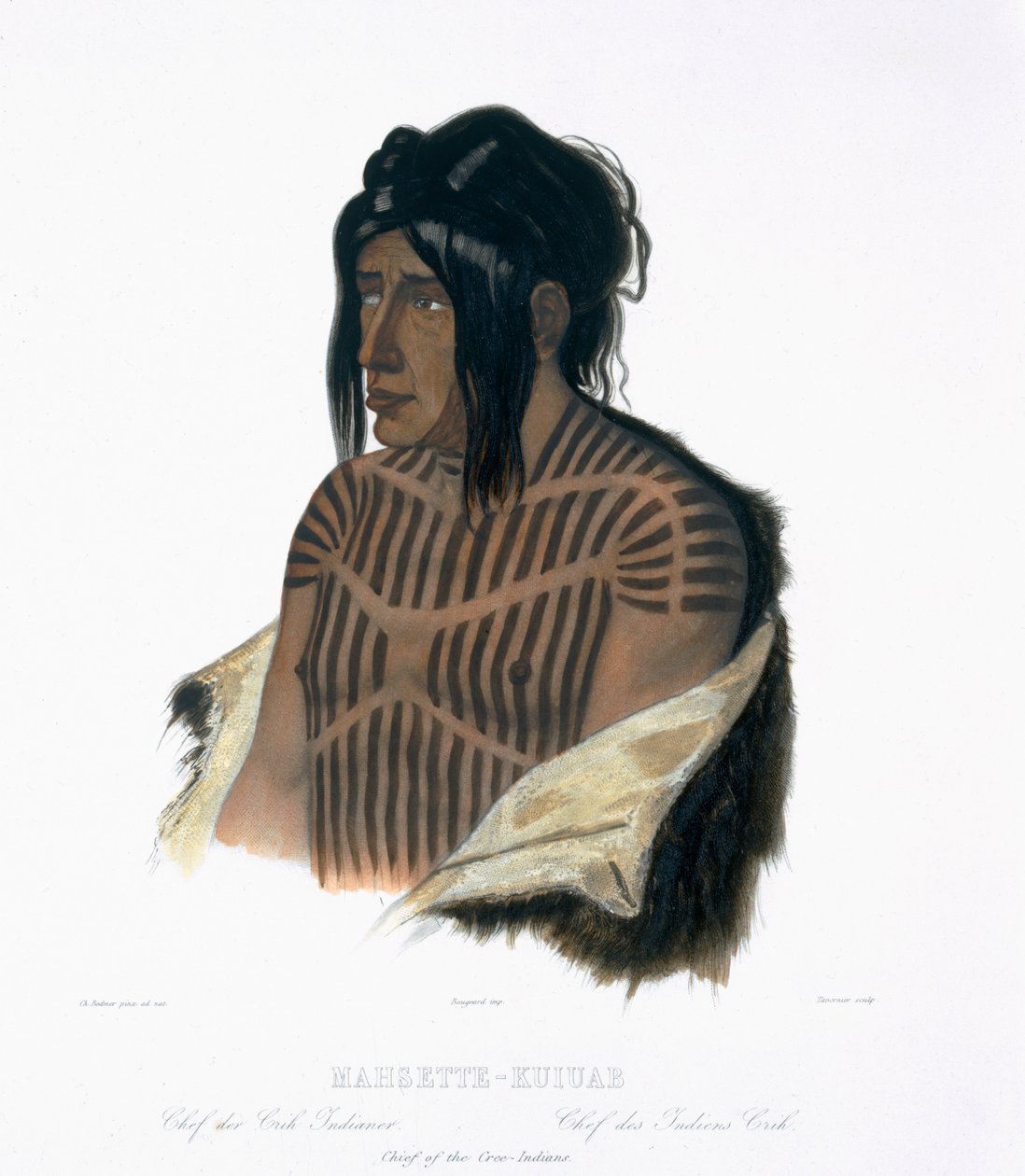 Mahsette-Kuiuab, Hoofd van de Cree Indianen, plaat 22 uit volume 1 van 