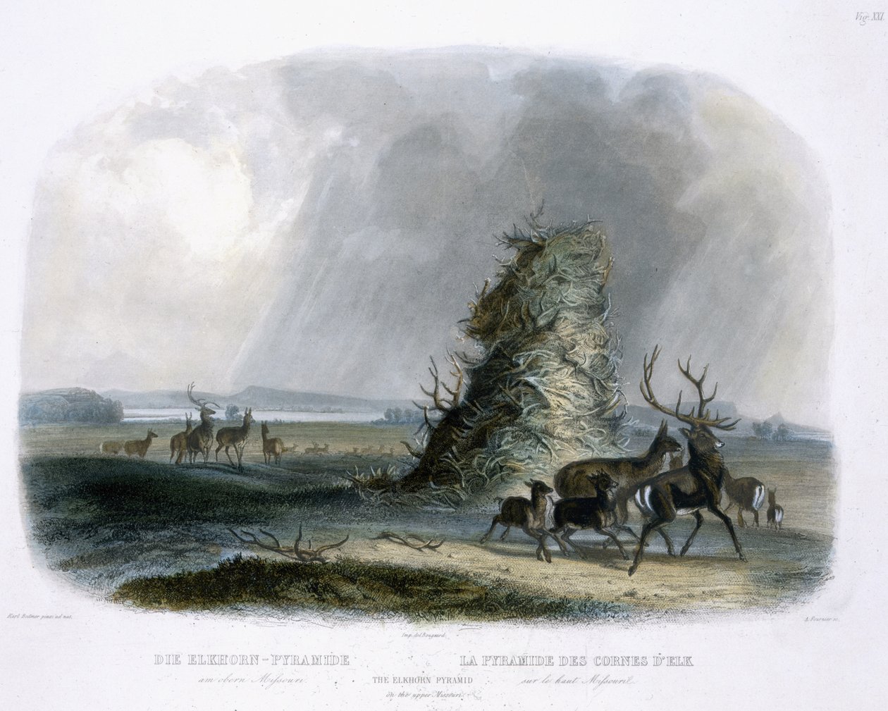 De Elkhorn-piramide aan de Boven-Missouri, plaat 21 uit volume 1 van 