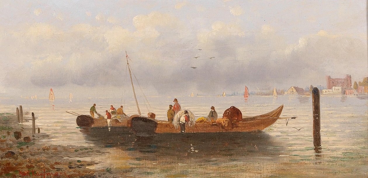 Vissers aan de kust door Karl Kaufmann