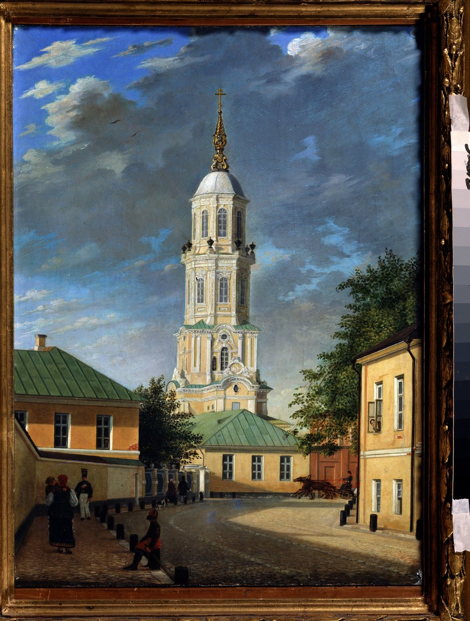 Krivokolenny pereulok in Moskou. Schilderij van Karl Petrovich Bodri. Olie op doek door Karl Fridrikh Petrovich Bodri