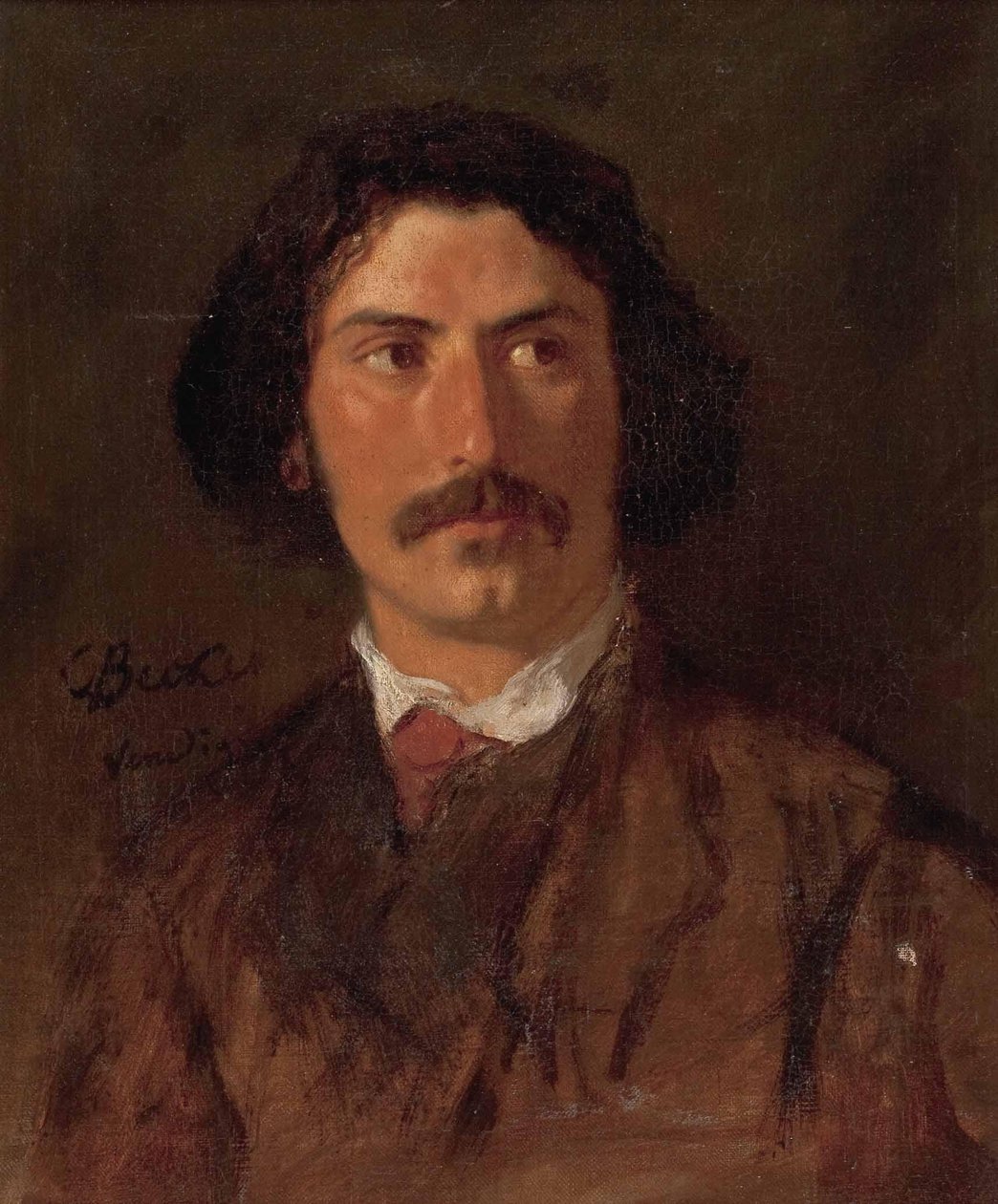 Carl Ludwig Friedrich Becker Portret van een man door Karl Becker