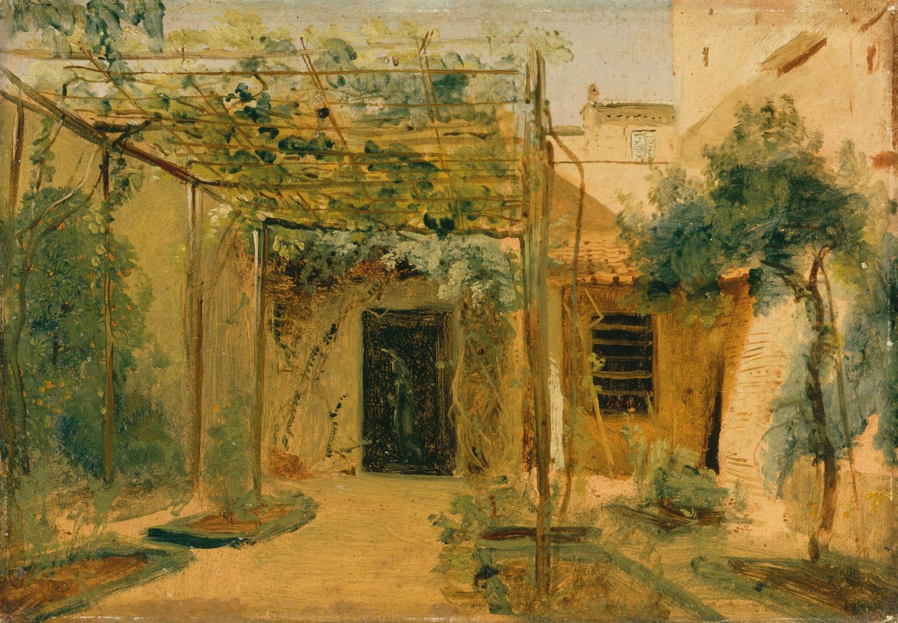 Het atelier van de beeldhouwer Rudolf Schadow, ca. 1828-29 (olieverf op karton) door Karl Blechen
