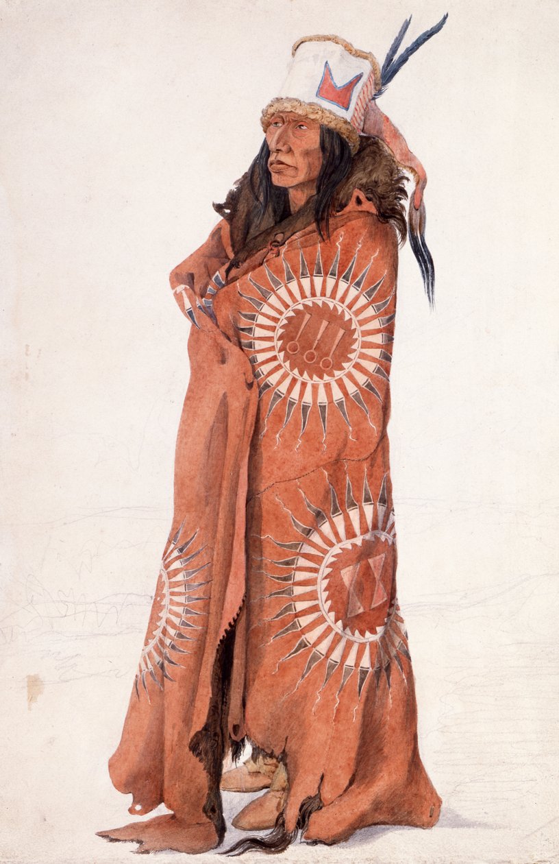 Biróhkä, Hidatsa-man door Karl Bodmer