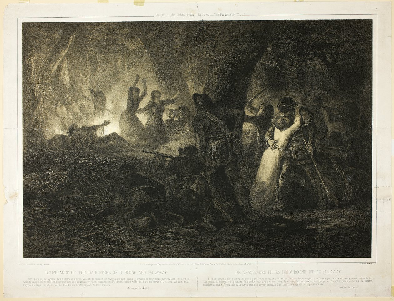 Deliverance of the Daughters of Daniel Boone and Callaway, plaat twee uit Histoire des Premiere Colons d