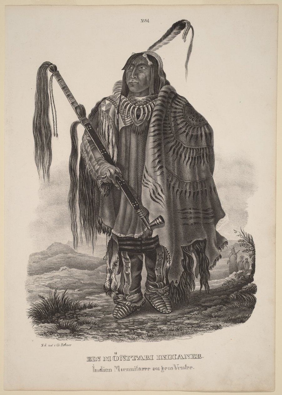 Een Monitari-indiaan door Karl Bodmer