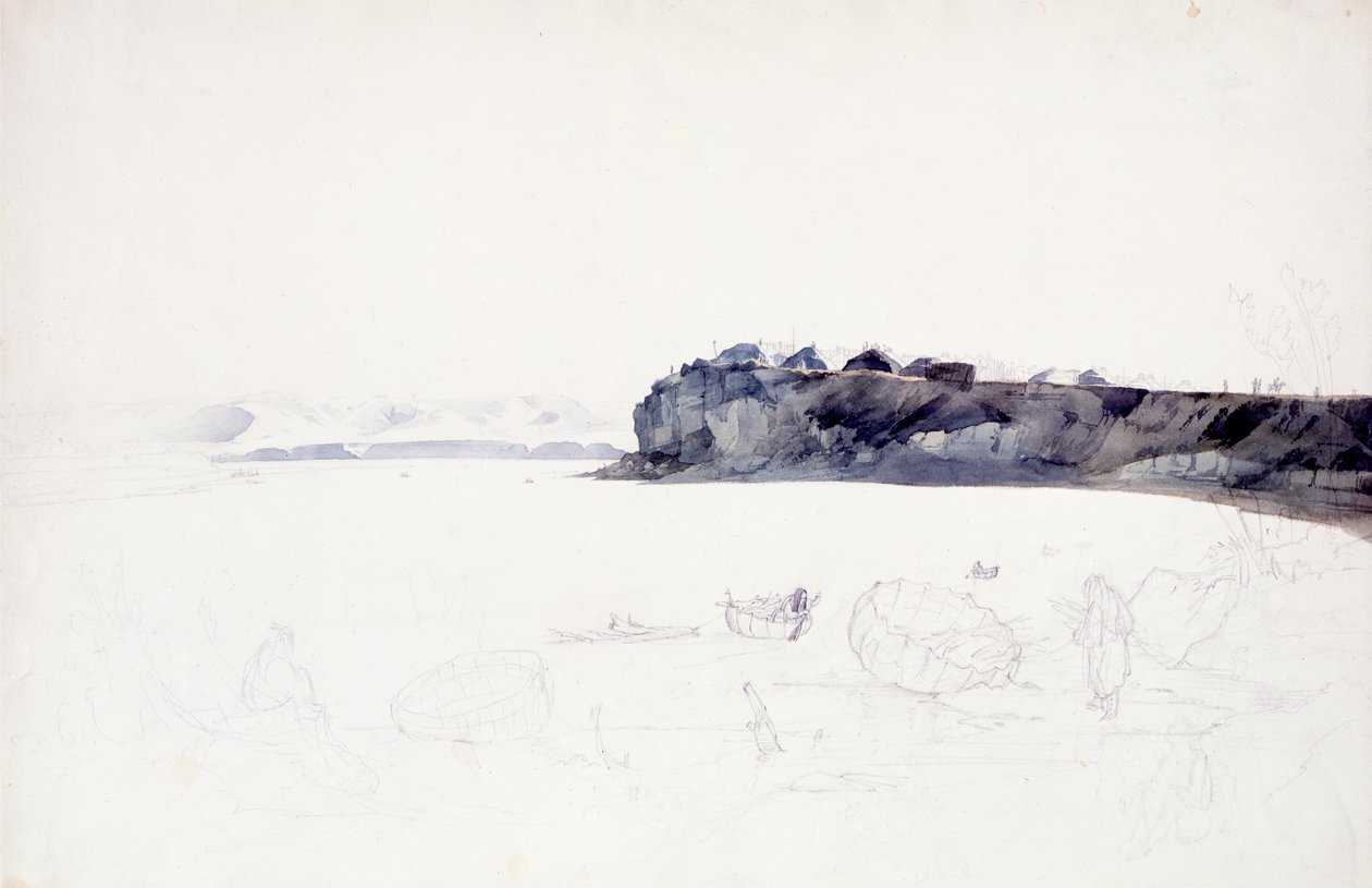 Mih-Tutta-Hang-kush, Mandan-dorp door Karl Bodmer