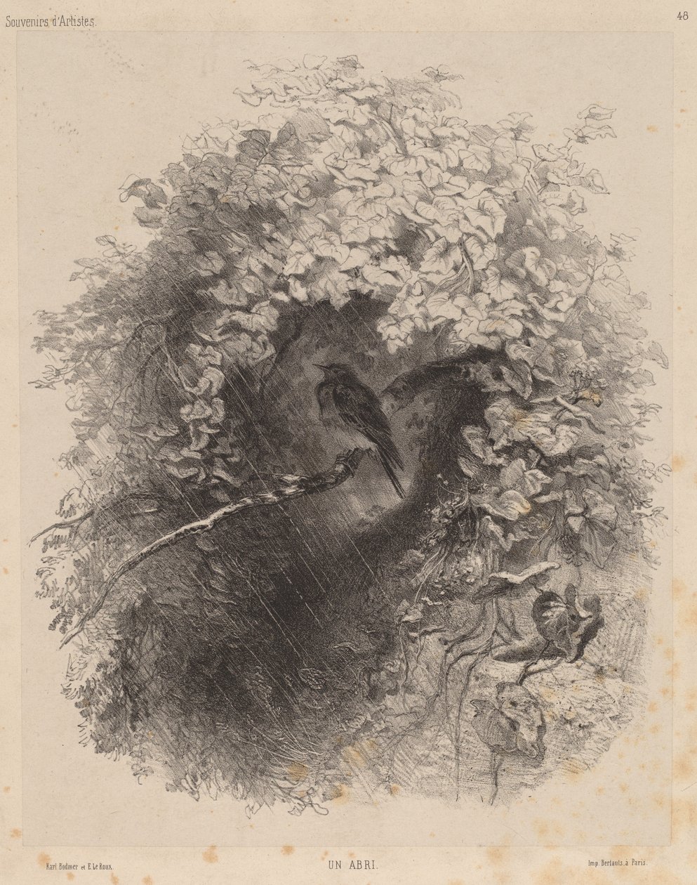 Un Abri Een schuilplaats, 1858 door Karl Bodmer