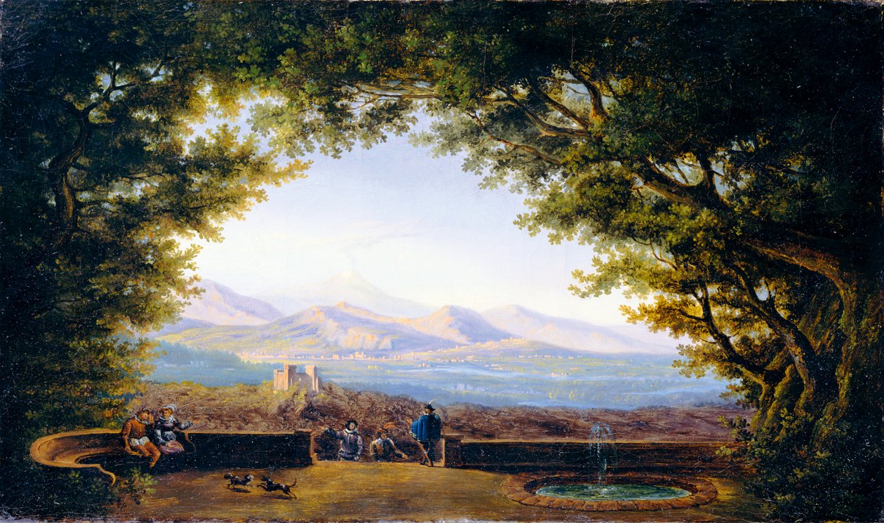 Balkon met weids uitzicht (kopie naar Karl Friedrich Schinkel) door Karl Friedrich Schinkel