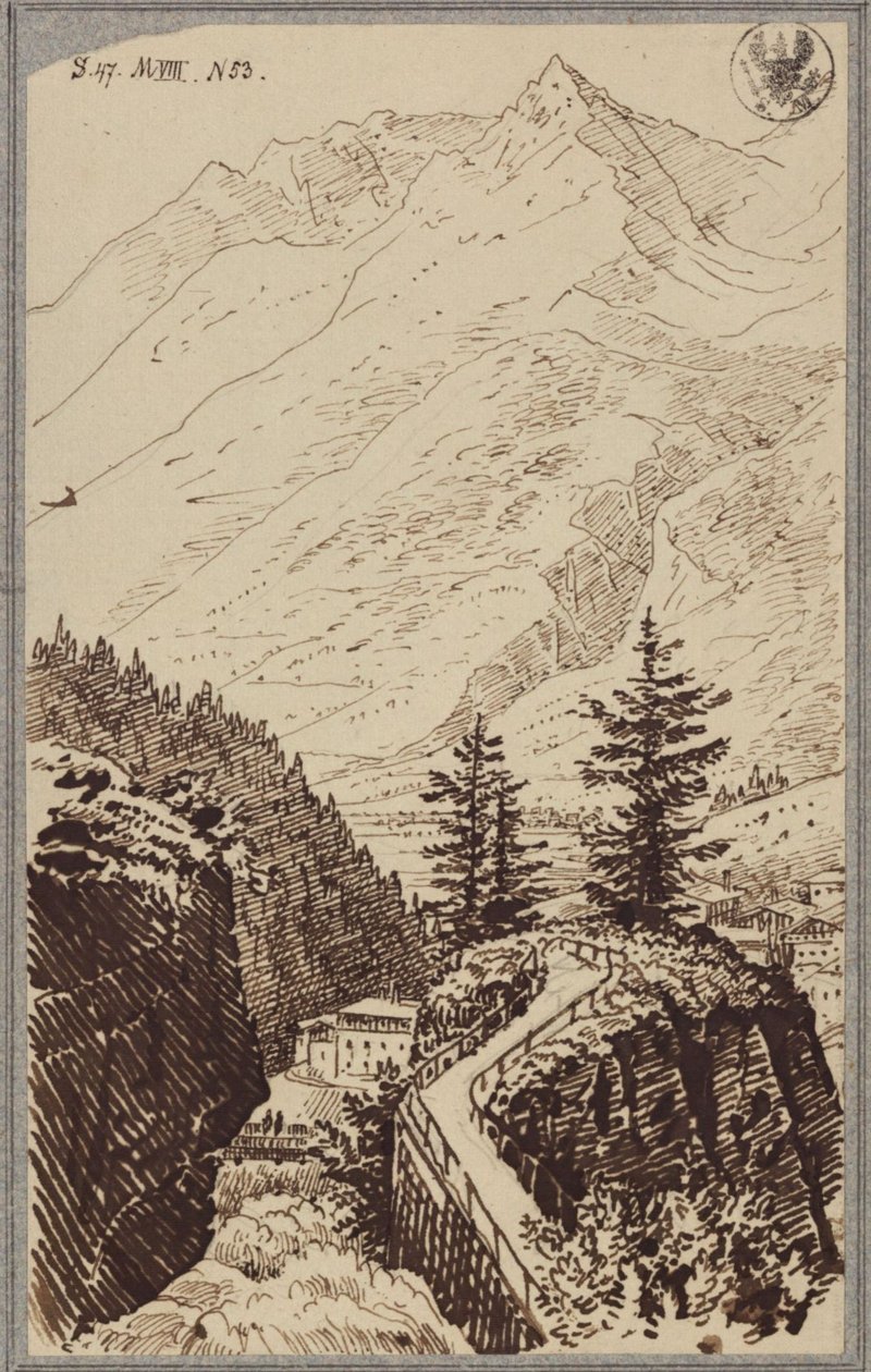 Gezicht in het Gasteindal door Karl Friedrich Schinkel