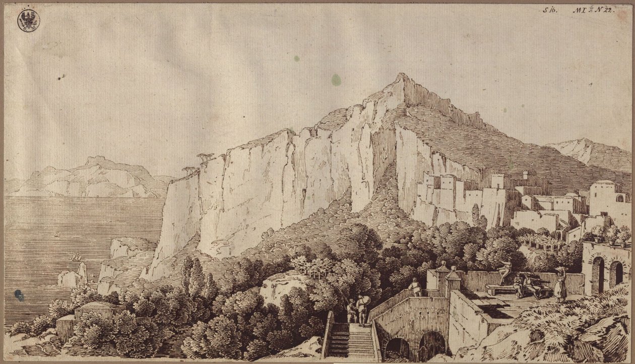 Uitzicht op Capri door Karl Friedrich Schinkel