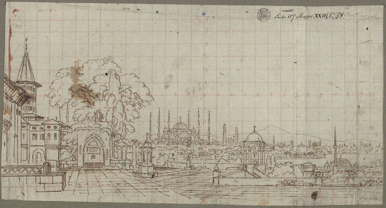 Gezicht op Constantinopel door Karl Friedrich Schinkel