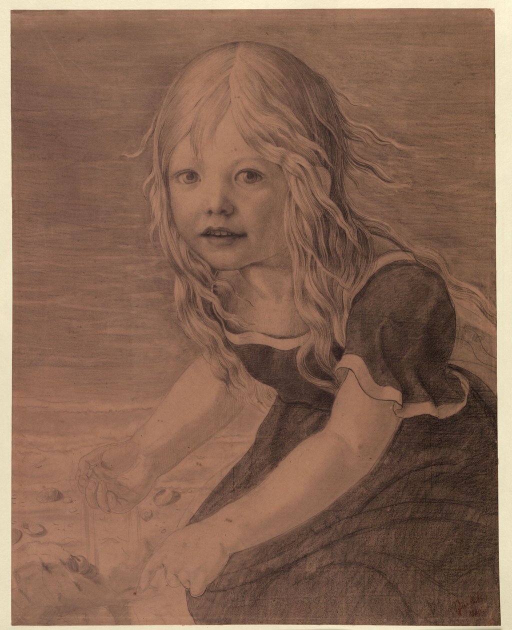 Portret van de dochter Marie door Karl Friedrich Schinkel