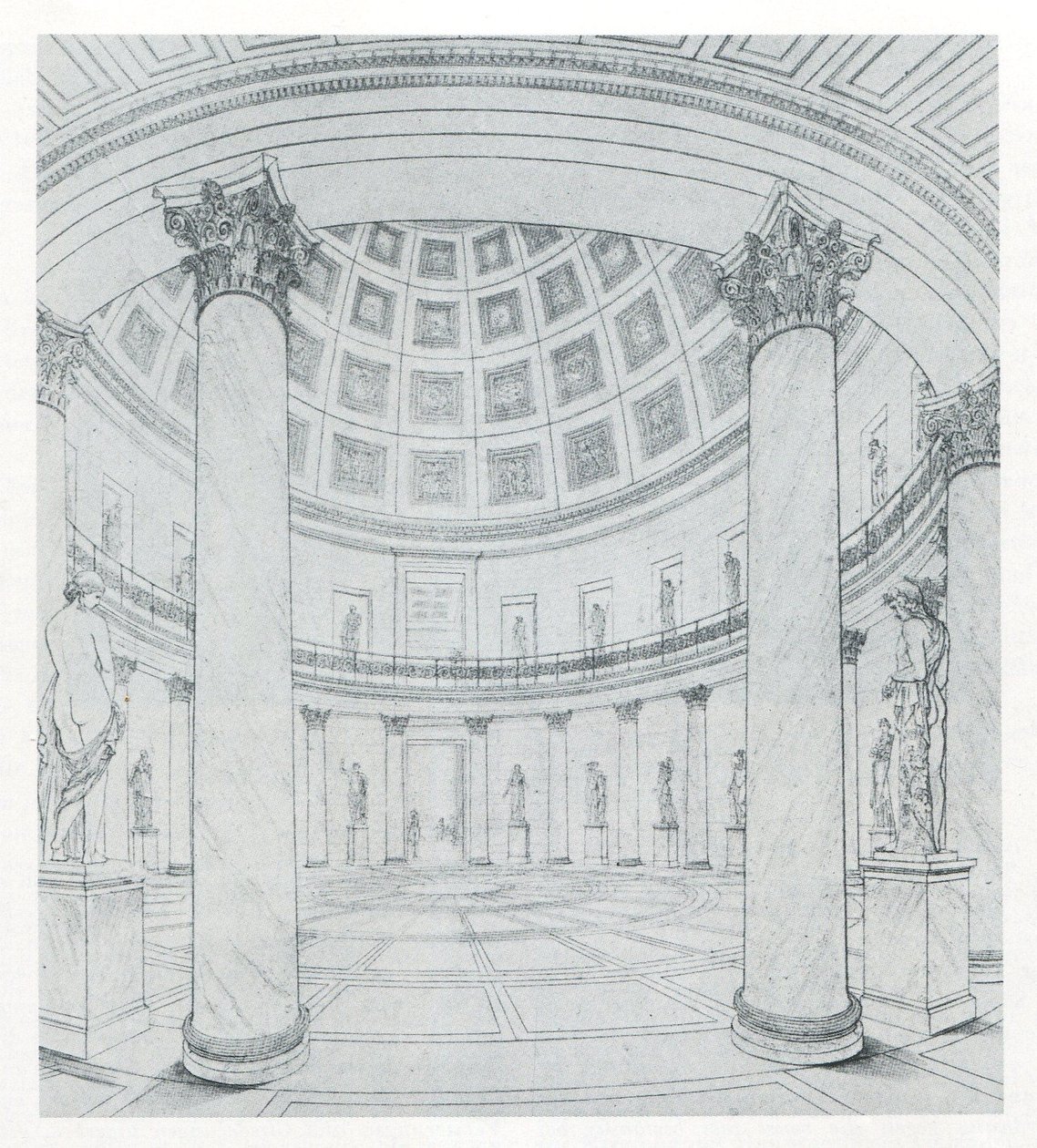Berlijn. Altes Museum aan de Lustgarten. Gezicht op de rotonde door Karl Friedrich Schinkel